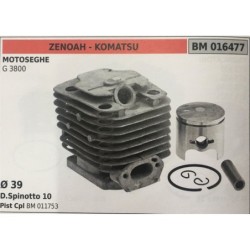 CILINDRO COMPLETO DI PISTONE E SEGMENTI BRUMAR ZENOAH  KOMATSU MOTOSEGHE G 3800    Ø 39 D Spinotto 10 Pist Cpl BM 011753