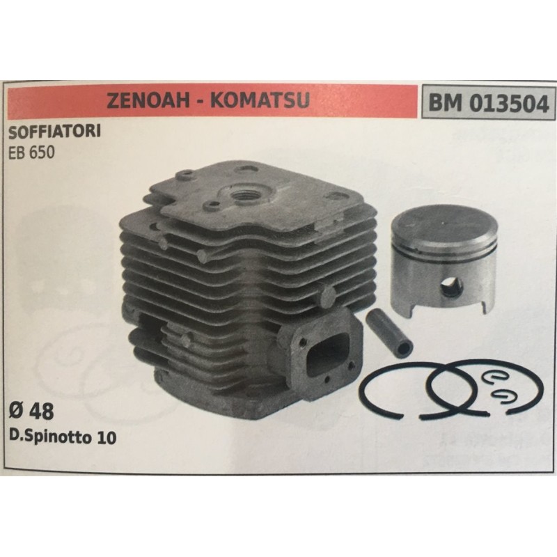 CILINDRO COMPLETO DI PISTONE E SEGMENTI BRUMAR ZENOAH  KOMATSU SOFFIATORI EB 650    Ø 48 D Spinotto 10