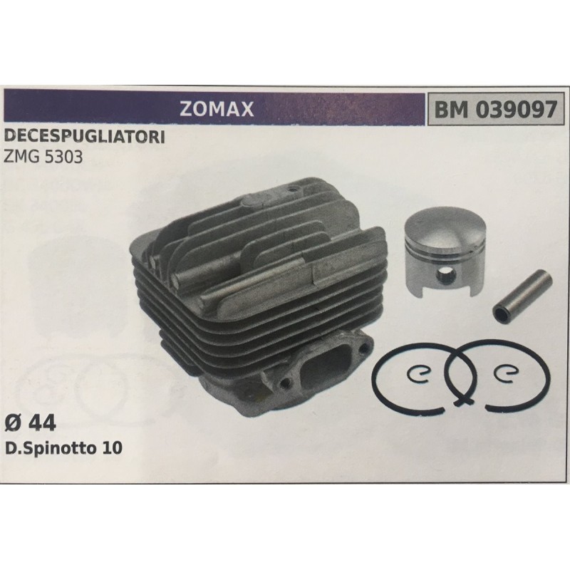 CILINDRO COMPLETO DI PISTONE E SEGMENTI BRUMAR ZOMAX DECESPUGLIATORI ZMG 5303    Ø 44 D Spinotto 10