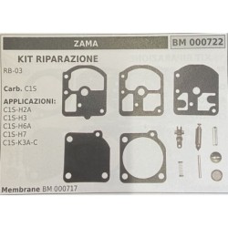 BRUMAR MEMBRANAKIT RIPARAZIONE ZAMA  KIT RIPARAZIONE RB03  Carb C1S  APPLICAZIONI: C1SH2A C1SH3 C1SH6A C1SH7 C1SK3AC  Membrane
