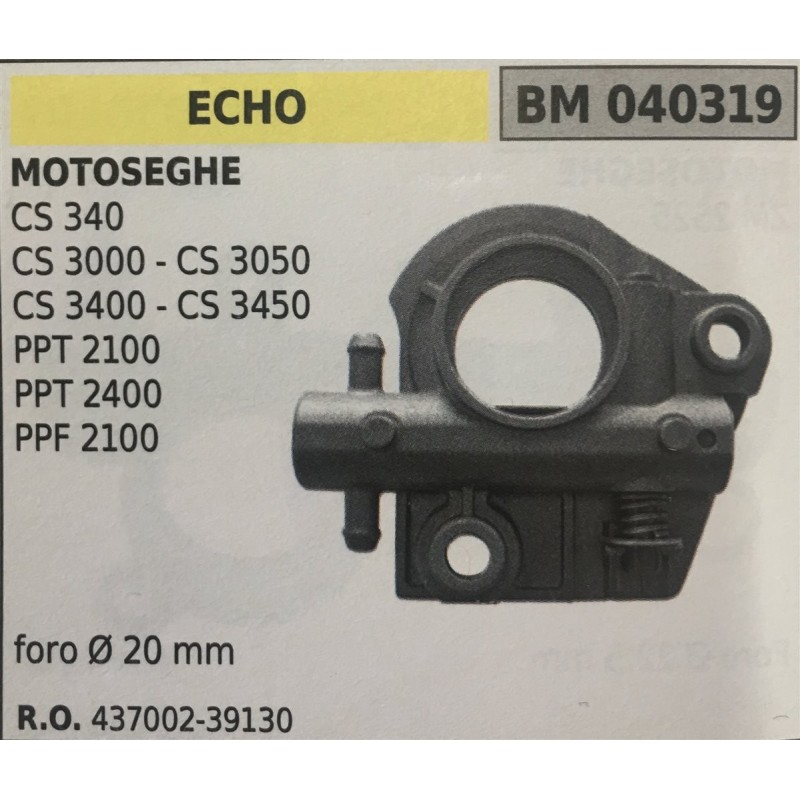 POMPA OLIO BRUMAR ECHO MOTOSEGHE CS 340 CS 3000  CS 3500 CS 3400  CS 3450 PPT 2100 PPT 2400 PPF 2100   foro Ø 20 mm