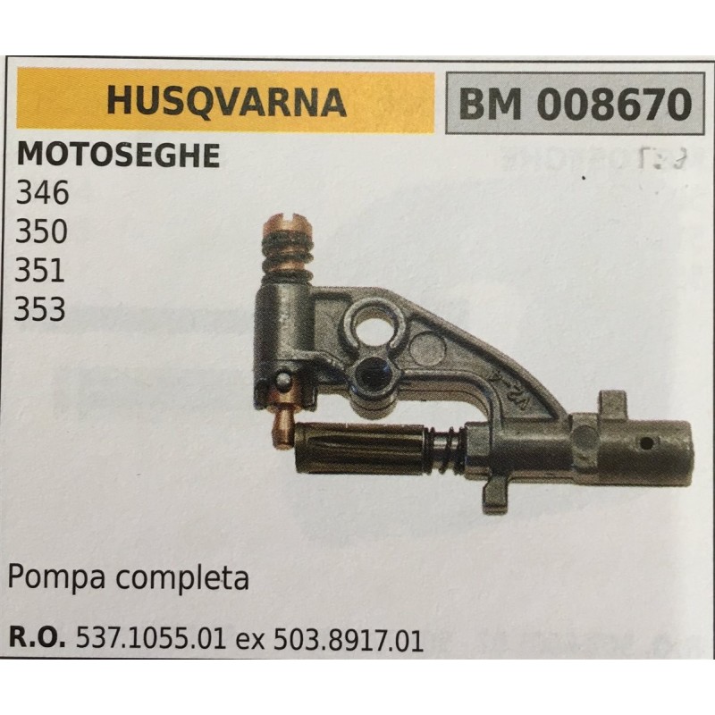 POMPA OLIO BRUMAR HUSQVARNA MOTOSEGHE 346 350 351 353   pompa completa