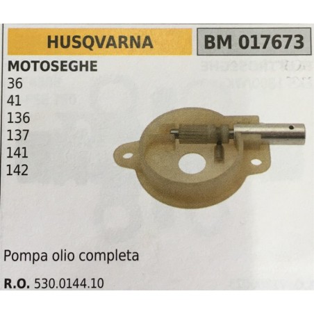 POMPA OLIO BRUMAR HUSQVARNA MOTOSEGHE 36 41 136 137 141 142   pompa olio completa