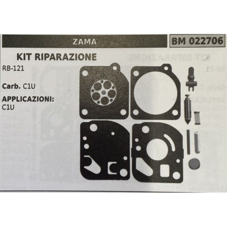 BRUMAR MEMBRANAKIT RIPARAZIONE ZAMA  KIT RIPARAZIONE RB121  Carb C1U  APPLICAZIONI: C1U  Membrane
