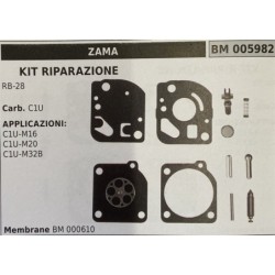 BRUMAR MEMBRANAKIT RIPARAZIONE ZAMA  KIT RIPARAZIONE RB28  Carb C1U  APPLICAZIONI: C1UM26 C1UM20 C1UM32B  Membrane BM 000610