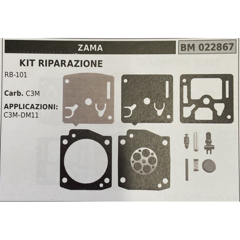 BRUMAR MEMBRANAKIT RIPARAZIONE ZAMA  KIT RIPARAZIONE RB101  Carb C3M  APPLICAZIONI: C3MDM11  Membrane