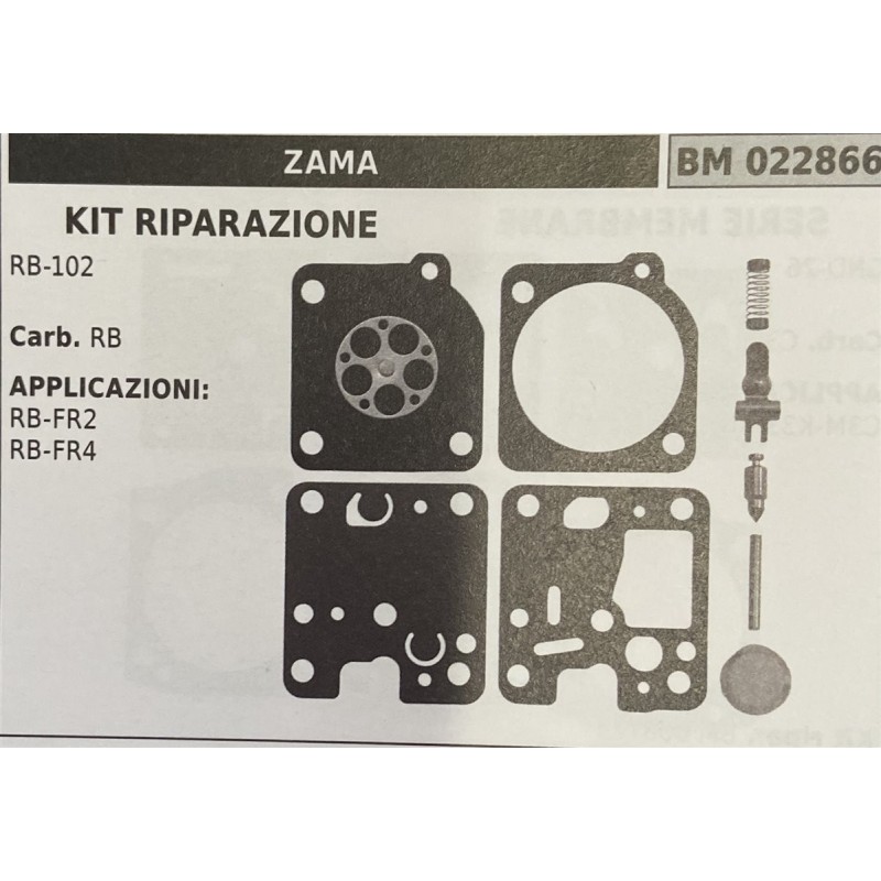 BRUMAR MEMBRANAKIT RIPARAZIONE ZAMA  KIT RIPARAZIONE RB102  Carb RB  APPLICAZIONI: RBFR2 RBFR4  Membrane