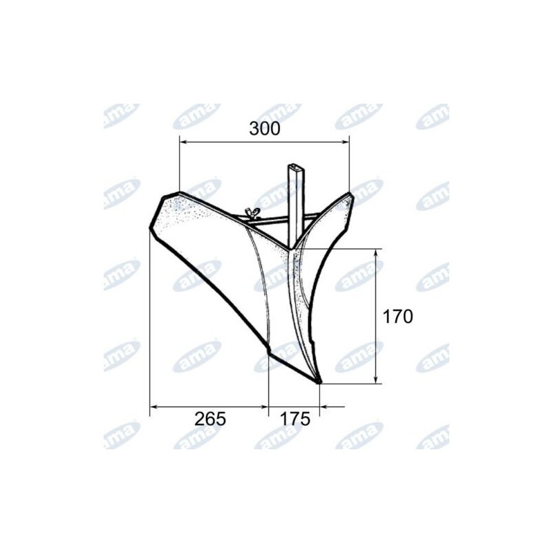 ASSOLCATORE MOTOZAPPA REGISTRABILE UNIVERSALE 30X10 GAMBO APERTURA REGOLABILE Dimensione Gambo 30x10 Apertura alette210 mm  300