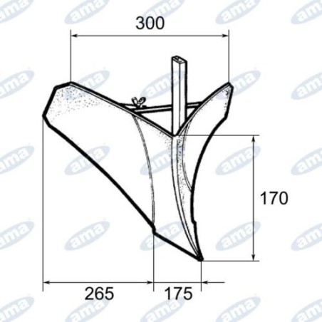 ASSOLCATORE MOTOZAPPA REGISTRABILE UNIVERSALE 30X10 GAMBO APERTURA REGOLABILE Dimensione Gambo 30x10 Apertura alette210 mm  300
