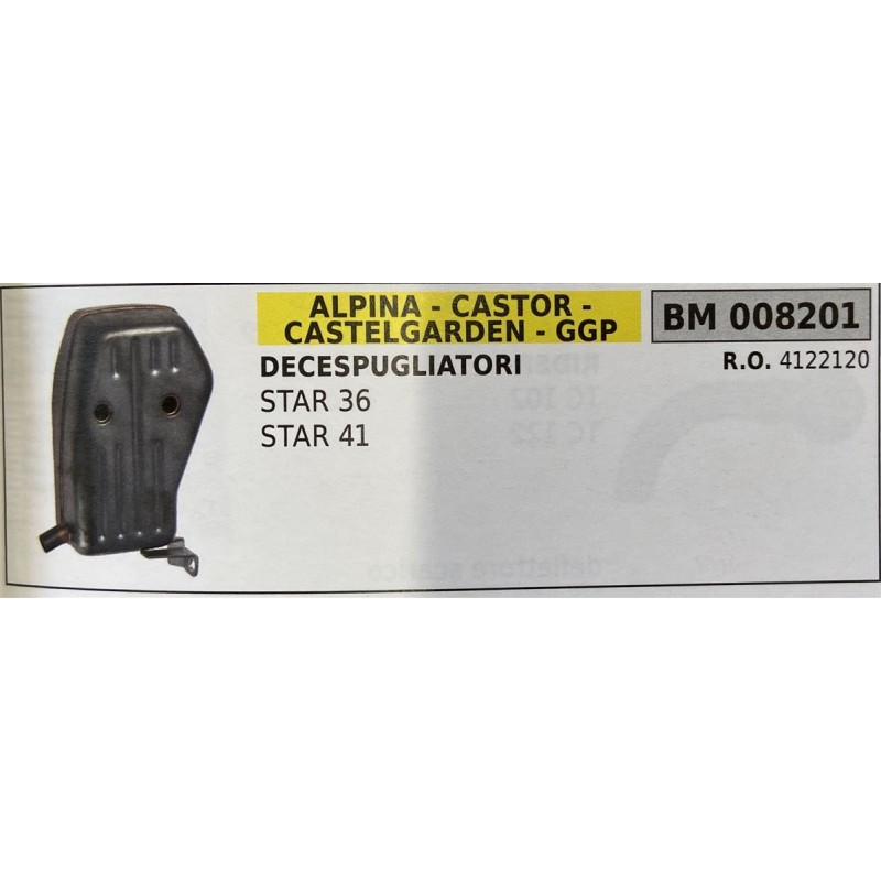 BRUMAR MARMITTA ALPINA  CASTOR  CASTELGARDEN  GGP   DECESPUGLIATORI STAR 36 STAR 41  RO 4122120