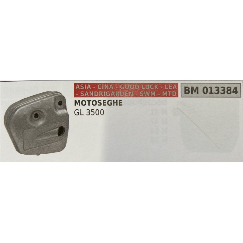 BRUMAR MARMITTA ASIA  CINA  GOOD LUCK  LEA  SANDRIGARDEN  SWM  MTD  MOTOSEGHE GL 3500  RO