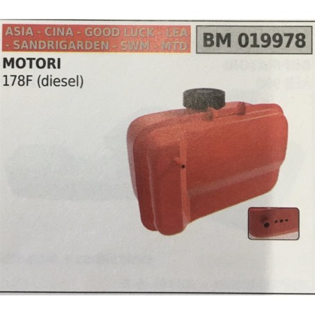 BRUMAR SERBATOIO ASIA  CINA  GOOD LUCK  LEA  SANDRIGARDEN  SWM  MTD MOTORI 178F (diesel)