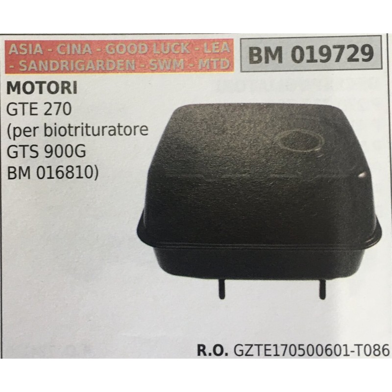 BRUMAR SERBATOIO ASIA  CINA  GOOD LUCK  LEA  SANDRIGARDEN  SWM  MTD MOTORI GTE 270 (per biotrituratore GTS 900G BM 016810)  RO