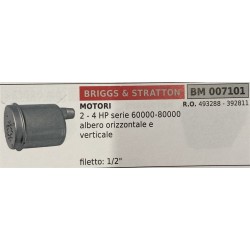 BRUMAR MARMITTA BRIGGS & STRATTON  MOTORI 2  4 HP serie 6000080000 albero orizzontale e verticale  filetto: 12"" RO 493288  392
