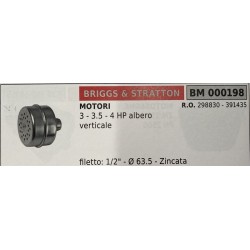 BRUMAR MARMITTA BRIGGS & STRATTON  MOTORI 3  35  4 HP albero verticale  filetto: 12""  Ø 635  Zincata RO 298830  391435