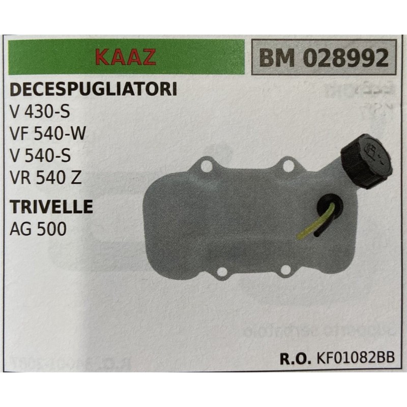 BRUMAR SERBATOIO KAAZ DECESPUGLIATORI V 430S VF 540W V 540S VR 540 Z TRIVELLE AG 500   RO KF01082BB