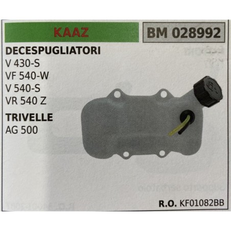 BRUMAR SERBATOIO KAAZ DECESPUGLIATORI V 430S VF 540W V 540S VR 540 Z TRIVELLE AG 500   RO KF01082BB