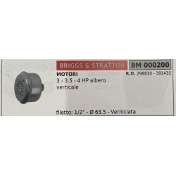 BRUMAR MARMITTA BRIGGS & STRATTON  MOTORI 3  35  4 HP albero verticale  filetto: 12""  Ø 635  Verniciata RO 298830  391435