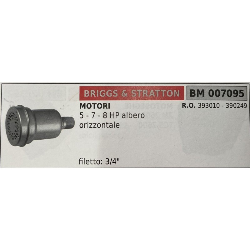 BRUMAR MARMITTA BRIGGS & STRATTON  MOTORI 5  7  8 HP albero orizzontale  filetto: 34"" RO 393010  390249
