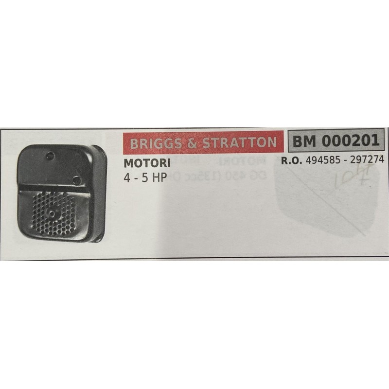 BRUMAR MARMITTA BRIGGS & STRATTON  MOTORI 4  5 HP  RO 494585  297274