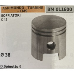 BRUMAR PISTONE COMPLETO AGRIMONDO  TURBINE  CMS  SOFFIATORI K 45  Ø 38 DSpinotto 9  RO