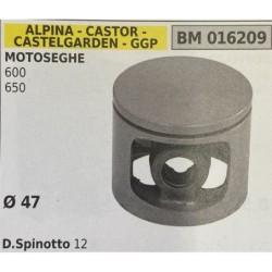 BRUMAR PISTONE COMPLETO ALPINA  CASTOR  CASTELGARDEN  GGP MOTOSEGHE 600 650  Ø 47 DSpinotto 12  RO