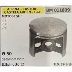 BRUMAR PISTONE COMPLETO ALPINA  CASTOR  CASTELGARDEN  GGP MOTOSEGHE 700 750 760  Ø 50 decompressore DSpinotto 12  RO 8541410