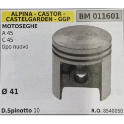 BRUMAR PISTONE COMPLETO ALPINA  CASTOR  CASTELGARDEN  GGP MOTOSEGHE A 45 C 45 tipo nuovo  Ø 41 DSpinotto 10  RO 8540050