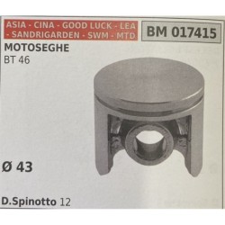 BRUMAR PISTONE COMPLETO ASIA  CINA  GOOD LUCK  LEA  SANDRIGARDEN  SWM  MTD MOTOSEGHE BT 46  Ø 43 DSpinotto 12  RO