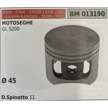 BRUMAR PISTONE COMPLETO ASIA  CINA  GOOD LUCK  LEA  SANDRIGARDEN  SWM  MTD MOTOSEGHE GL 5200  Ø 45 DSpinotto 11  RO