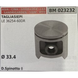 BRUMAR PISTONE COMPLETO ASIA  CINA  GOOD LUCK  LEA  SANDRIGARDEN  SWM  MTD TAGLIASIEPI LE 3625460DR  Ø 334 DSpinotto 8  RO