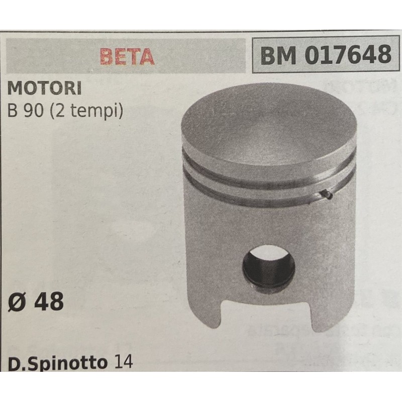 BRUMAR PISTONE COMPLETO BETA MOTORI B 90 (2 tempi)  Ø 48 DSpinotto 14  RO