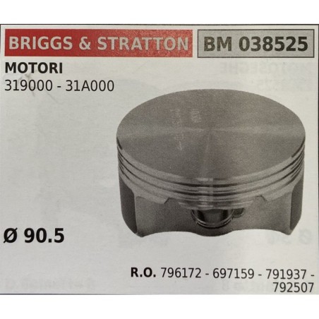 BRUMAR PISTONE COMPLETO BRIGGS & STRATTON MOTORI 319000  31A000  Ø 905 DSpinotto   RO 796172  697159  791937  792507
