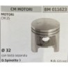 BRUMAR PISTONE COMPLETO CM MOTORI MOTORI CM 25  Ø 32 con testa separata DSpinotto 9  RO 620440