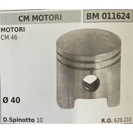 BRUMAR PISTONE COMPLETO CM MOTORI MOTORI CM 46  Ø 40 DSpinotto 10  RO 620210