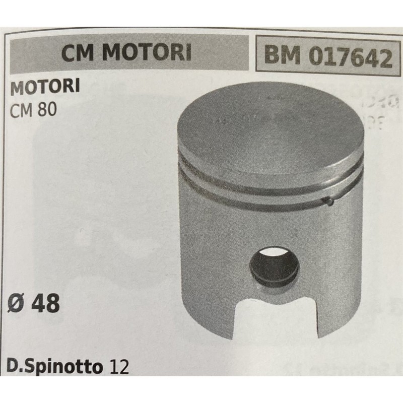 BRUMAR PISTONE COMPLETO CM MOTORI MOTORI CM 80  Ø 48 DSpinotto 12  RO