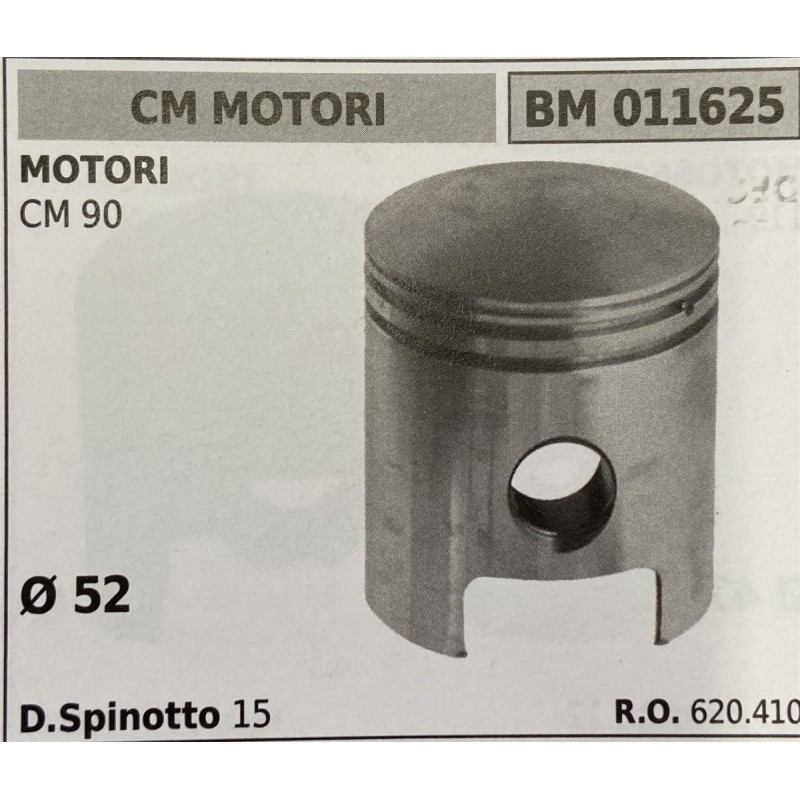 BRUMAR PISTONE COMPLETO CM MOTORI MOTORI CM 90  Ø 52 DSpinotto 15  RO 620410