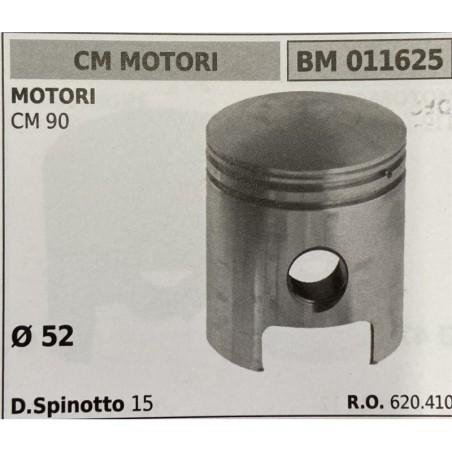BRUMAR PISTONE COMPLETO CM MOTORI MOTORI CM 90  Ø 52 DSpinotto 15  RO 620410