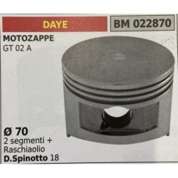 BRUMAR PISTONE COMPLETO DAYE MOTOZAPPE GT 02 A  Ø 70 2 segmenti + raschiaolio DSpinotto 18  RO