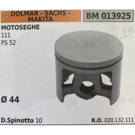 BRUMAR PISTONE COMPLETO DOLMAR  SACHS  MAKITA MOTOSEGHE 111 PS 52  Ø 44 DSpinotto 10  RO 020132111