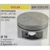 BRUMAR PISTONE COMPLETO DUCAR MOTOPOMPE DP 50  DPT 80 GENERATORI DG 3000  Ø 70 2 Segmenti + raschiaolio DSpinotto 182  RO