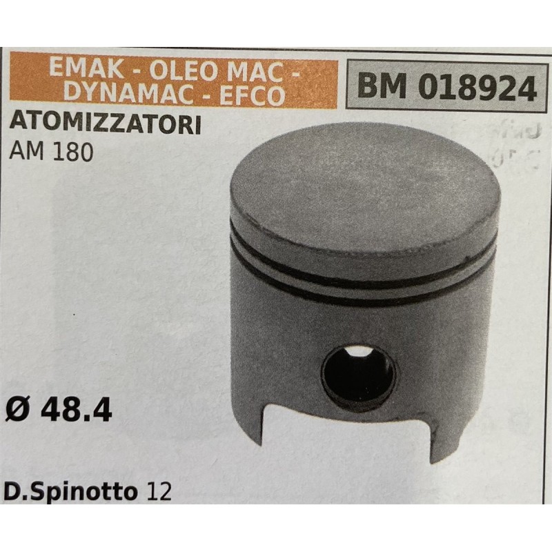 BRUMAR PISTONE COMPLETO EMAK  OLEO MAC  DYNAMAC  EFCO ATOMIZZATORI AM 180  Ø 484 DSpinotto 12  RO