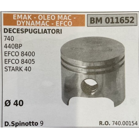 BRUMAR PISTONE COMPLETO EMAK  OLEO MAC  DYNAMAC  EFCO DECESPUGLIATORI 740 440BP EFCO 8400 EFCO 8405 STARK 40  Ø 40 DSpinotto 9