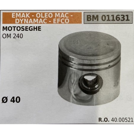 BRUMAR PISTONE COMPLETO EMAK  OLEO MAC  DYNAMAC  EFCO MOTOSEGHE OM 240  Ø 40 DSpinotto   RO 4000521