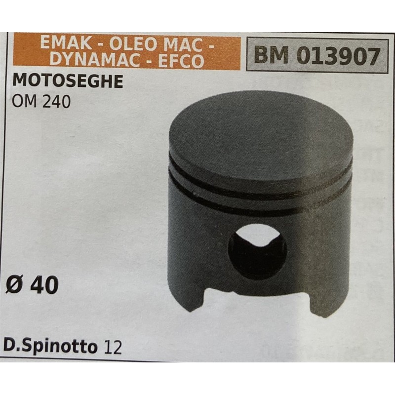 BRUMAR PISTONE COMPLETO EMAK  OLEO MAC  DYNAMAC  EFCO MOTOSEGHE OM 240  Ø 40 DSpinotto 12  RO
