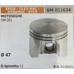BRUMAR PISTONE COMPLETO EMAK  OLEO MAC  DYNAMAC  EFCO MOTOSEGHE OM 261  Ø 47 DSpinotto 12  RO 6100521