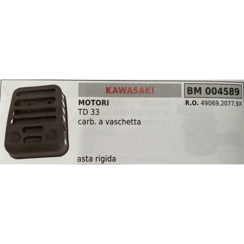 BRUMAR MARMITTA KAWASAKI  MOTORI TD 33 carb a vaschetta  asta rigida RO 4906920779X