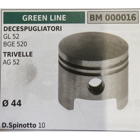 BRUMAR PISTONE COMPLETO GREEN LINE DECESPUGLIATORI GL 52 BGE 520 TRIVELLE AG 52  Ø 44 D Spinotto 10  RO