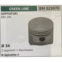BRUMAR PISTONE COMPLETO GREEN LINE SOFFIATORI EBV 245  Ø 34 2 segmenti + raschiaolio D Spinotto 8  RO