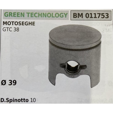 BRUMAR PISTONE COMPLETO GREEN TECHNOLOGY MOTOSEGHE GTC 38  Ø 39 D Spinotto 10  RO
